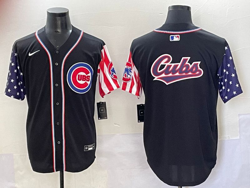 Men 2025 Chicago Cubs Blank Black a generation of national flags Joint Name Nike MLB Jersey style 4